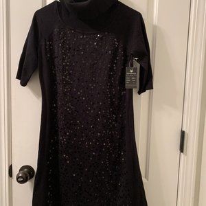 Womens Esperanza Black Long Sleeve Dress Size Small Light Sweater